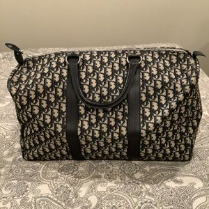 Navy Oblique Trotter Boston Bag Duffle